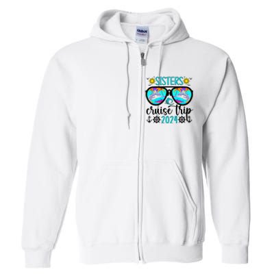 Sisters Cruise Trip 2024 Vacation Travel Sisters Cruising Full Zip Hoodie