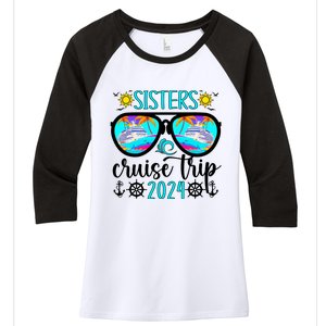 Sisters Cruise Trip 2024 Vacation Travel Sisters Cruising Women's Tri-Blend 3/4-Sleeve Raglan Shirt