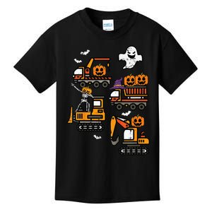 Spooky Construction Trucks Halloween Costume Kids T-Shirt