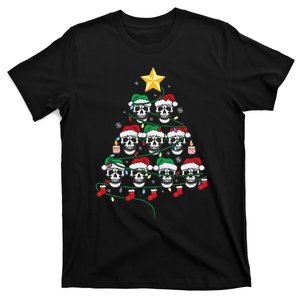 Skull Christmas Tree Pajama Cool Skeleton Santa Hat T-Shirt