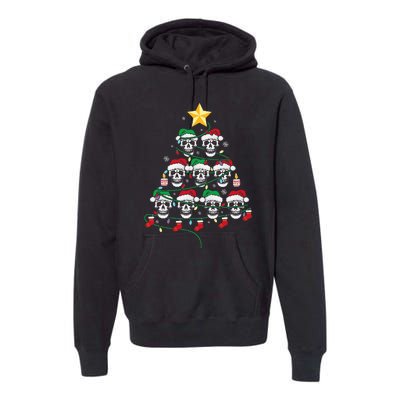 Skull Christmas Tree Pajama Cool Skeleton Santa Hat Premium Hoodie