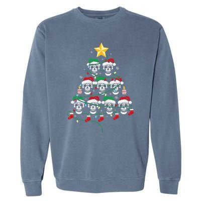 Skull Christmas Tree Pajama Cool Skeleton Santa Hat Garment-Dyed Sweatshirt