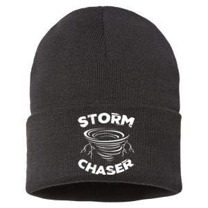 Storm Chaser Tornado Chasing Meteorologist Hurricane Sustainable Knit Beanie