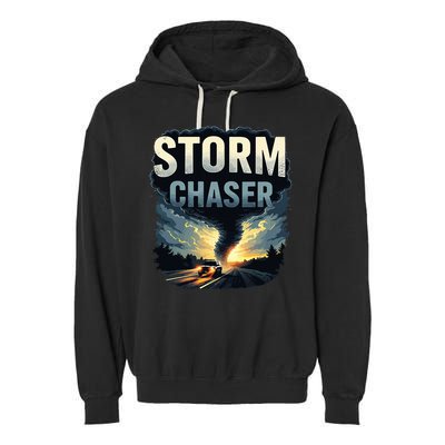 Storm Chaser Tornado Picture Weather Meteorologist Garment-Dyed Fleece Hoodie