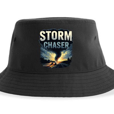 Storm Chaser Tornado Picture Weather Meteorologist Sustainable Bucket Hat