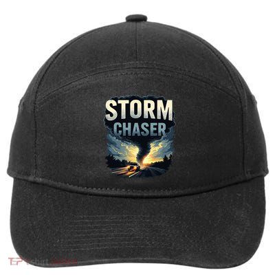 Storm Chaser Tornado Picture Weather Meteorologist 7-Panel Snapback Hat