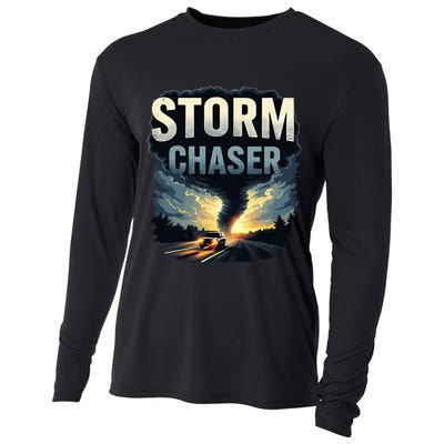 Storm Chaser Tornado Picture Weather Meteorologist Cooling Performance Long Sleeve Crew