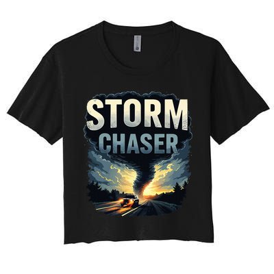 Storm Chaser Tornado Picture Weather Meteorologist Crop Top