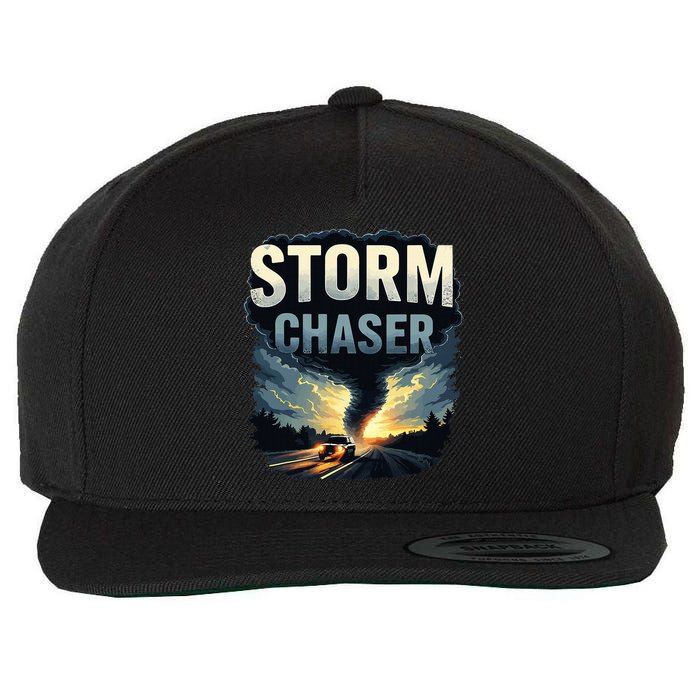 Storm Chaser Tornado Picture Weather Meteorologist Wool Snapback Cap