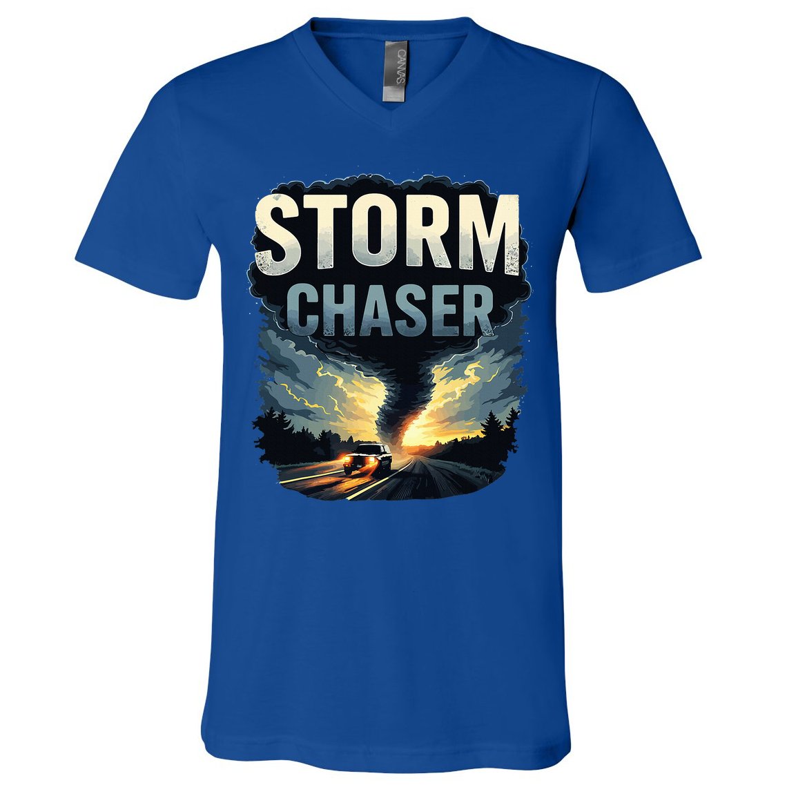 Storm Chaser Tornado Picture Weather Meteorologist V-Neck T-Shirt