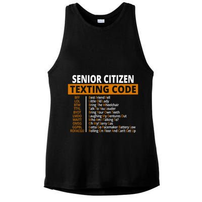 Senior Citizen Texting Code Funny Ladies PosiCharge Tri-Blend Wicking Tank