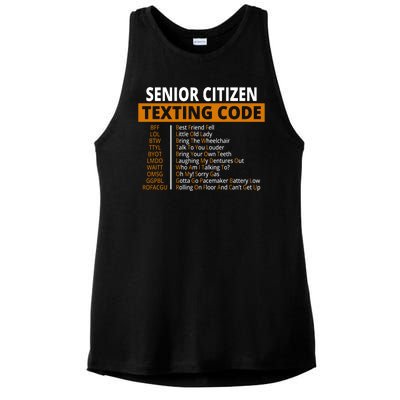 Senior Citizen Texting Code Funny Ladies PosiCharge Tri-Blend Wicking Tank