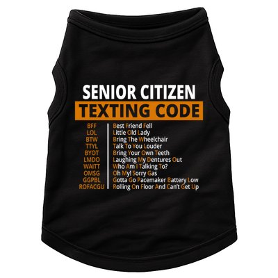 Senior Citizen Texting Code Funny Doggie Tank