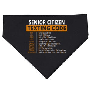 Senior Citizen Texting Code Funny USA-Made Doggie Bandana