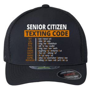 Senior Citizen Texting Code Funny Flexfit Unipanel Trucker Cap