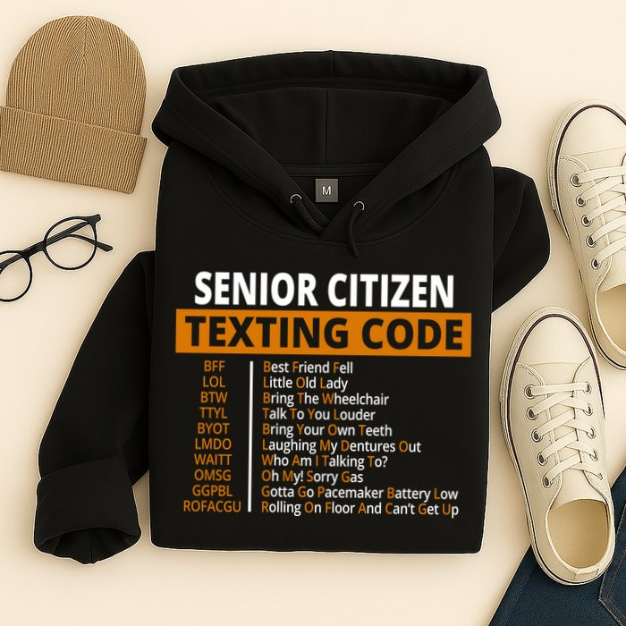 Senior Citizen Texting Code Funny Hoodie