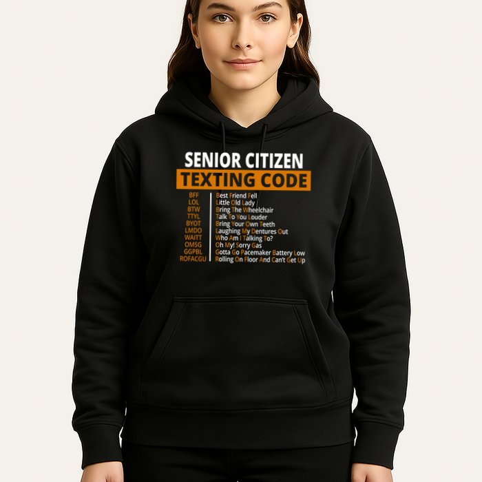 Senior Citizen Texting Code Funny Hoodie