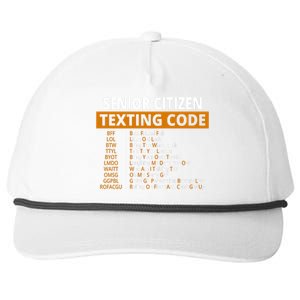 Senior Citizen Texting Code Funny Snapback Five-Panel Rope Hat