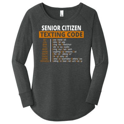 Senior Citizen Texting Code Funny Women's Perfect Tri Tunic Long Sleeve Shirt