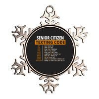 Senior Citizen Texting Code Funny Metallic Star Ornament
