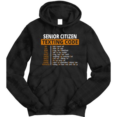 Senior Citizen Texting Code Funny Tie Dye Hoodie