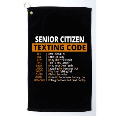 Senior Citizen Texting Code Funny Golf Towel