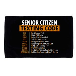 Senior Citizen Texting Code Funny Microfiber Hand Towel