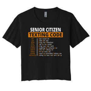 Senior Citizen Texting Code Funny Women's Crop Top Tee