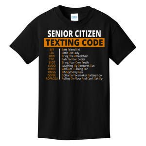 Senior Citizen Texting Code Funny Kids T-Shirt