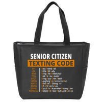Senior Citizen Texting Code Funny Zip Tote Bag