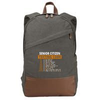 Senior Citizen Texting Code Funny Cotton Canvas Backpack