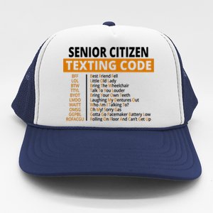 Senior Citizen Texting Code Funny Trucker Hat