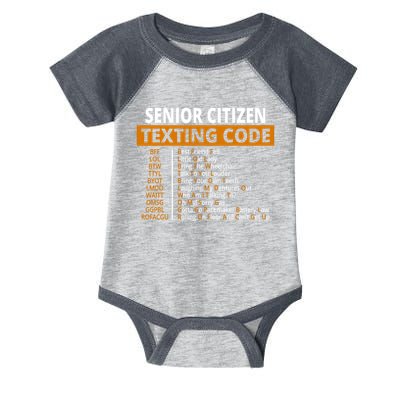 Senior Citizen Texting Code Funny Infant Baby Jersey Bodysuit