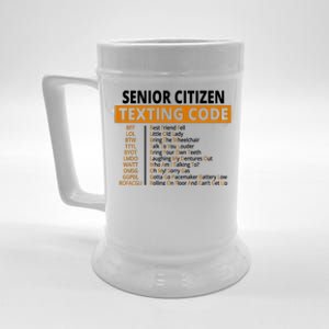 Senior Citizen Texting Code Funny Beer Stein