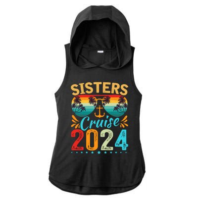 Sisters Cruise Trip 2024 Vacation Travel Sisters Cruising Ladies PosiCharge Tri-Blend Wicking Draft Hoodie Tank