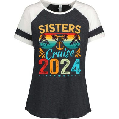 Sisters Cruise Trip 2024 Vacation Travel Sisters Cruising Enza Ladies Jersey Colorblock Tee