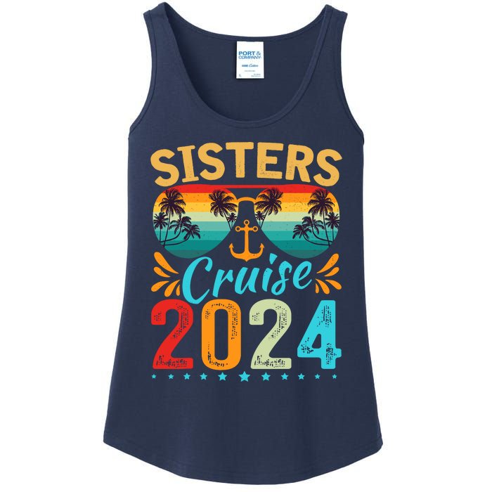 Sisters Cruise Trip 2024 Vacation Travel Sisters Cruising Ladies Essential Tank