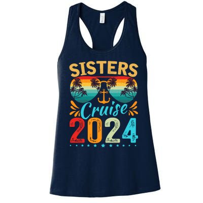 Sisters Cruise Trip 2024 Vacation Travel Sisters Cruising Women's Racerback Tank