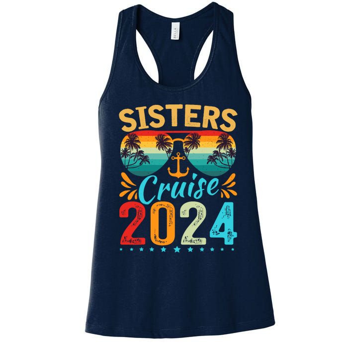 Sisters Cruise Trip 2024 Vacation Travel Sisters Cruising Women's Racerback Tank