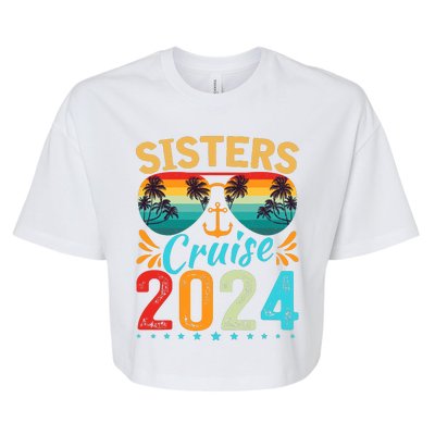 Sisters Cruise Trip 2024 Vacation Travel Sisters Cruising Bella+Canvas Jersey Crop Tee