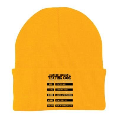 Senior Citizen Texting Code Funny Old People Gift Knit Cap Winter Beanie