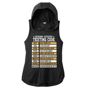 Senior Citizen Texting Code Funny Old People Gift Ladies PosiCharge Tri-Blend Wicking Draft Hoodie Tank