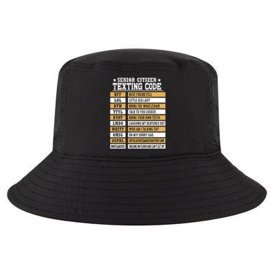 Senior Citizen Texting Code Funny Old People Gift Cool Comfort Performance Bucket Hat