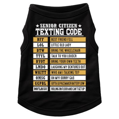 Senior Citizen Texting Code Funny Old People Gift Doggie Tank