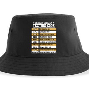 Senior Citizen Texting Code Funny Old People Gift Sustainable Bucket Hat