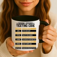 Senior Citizen Texting Code Funny Old People Gift Mug