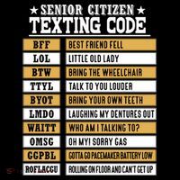 Senior Citizen Texting Code Funny Old People Gift Flatbill Hat
