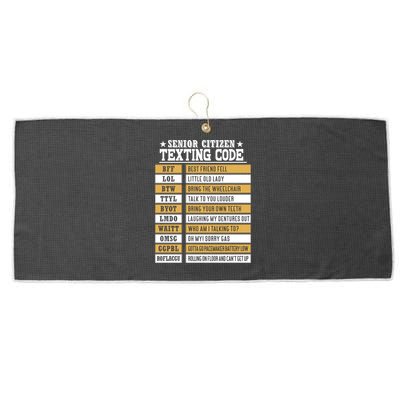 Senior Citizen Texting Code Funny Old People Gift Large Microfiber Waffle Golf Towel