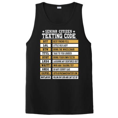 Senior Citizen Texting Code Funny Old People Gift PosiCharge Competitor Tank