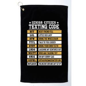 Senior Citizen Texting Code Funny Old People Gift Platinum Collection Golf Towel